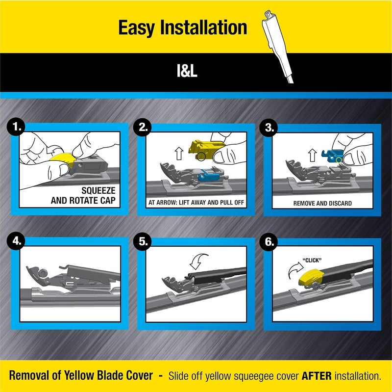 Rainx 870419 Rugged XL Wiper Blade 19", Windshield Wipers Replacement, Quiet & Durable Beam Design, All Weather Performance & Easy Universal Install, Blade Wear Indicator (Pack of 1) - Image 4